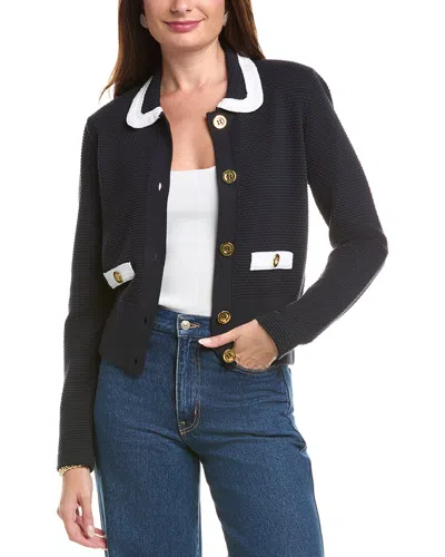 St John St. John Punto Riso Knit Jacket In Blue