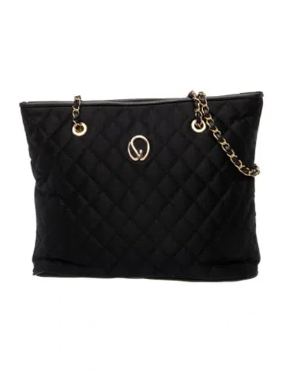 Pre-owned St John Quilted Bucket Bag In Black