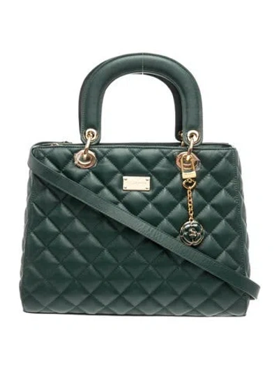 Pre-owned St John Quilted Tote In Blue
