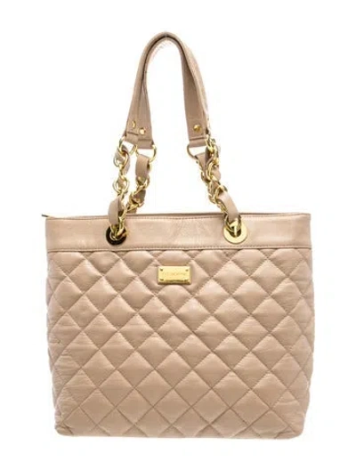 Pre-owned St John Quilted Tote In Neutrals