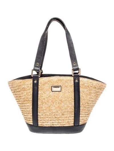Pre-owned St John Raffia Tote In Neutrals