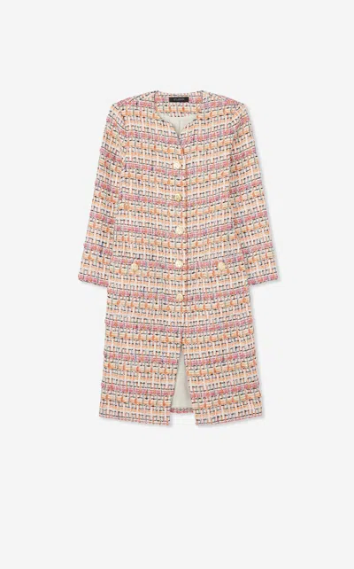 St John Raised Plaid Tweed Jacket In Mbrl