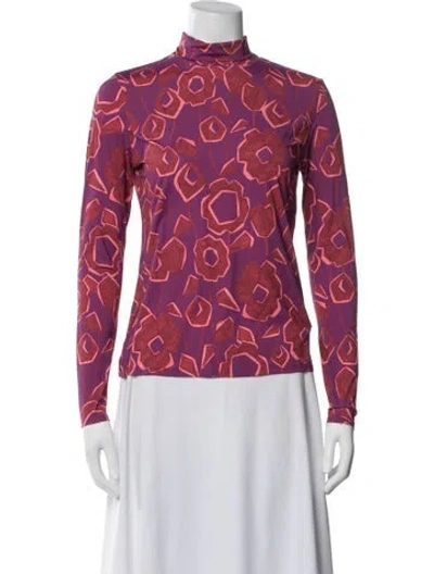 Pre-owned St John Rash Guard Floral Print Cover-up In Multi