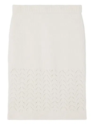 St John Re-edition Chevron Skirt In White
