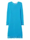 St John Re-edition Ruffle Boucle Dress In Bluebell