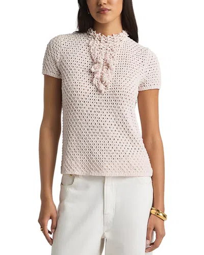 St John Re Edition Ruffled Boucle Blouse In Primrose