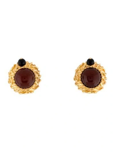 Pre-owned St John Resin Clip On Earrings In Multicolor