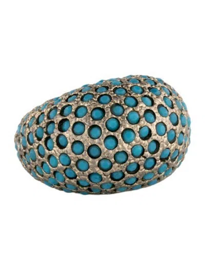 Pre-owned St John Resin Cocktail Ring In Blue