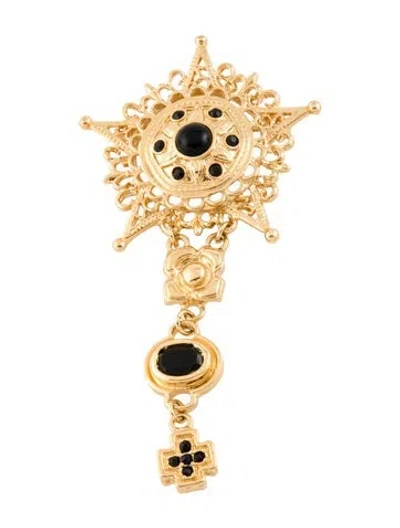 Pre-owned St John Resin Star Dangle Brooch Pin In Multicolor