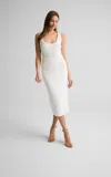 St John Rhea Skirt In Redondo Rib Knit In White