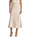 St John St. John Collection Crystal Embellished Stretch Satin Midi Skirt In Putty