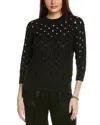 St John St. John Rib Crochet Sweater In Black