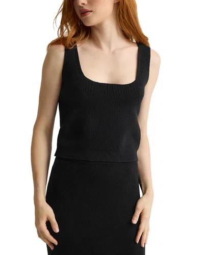 St John Rib Knit Scoop Neck Top In Black