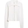 St John Jasmine Cardigan In Redondo Rib Knit In White