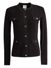 St John Ribbed Button-fastening Jacket In Black