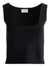 St John Ribbed Cotton Top In Black