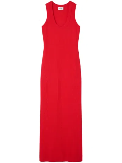 St John Ribbed-knit Dress In Blue