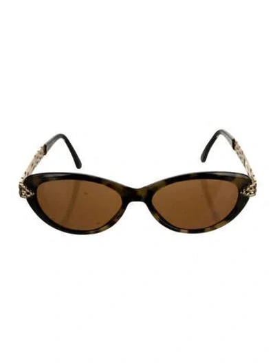 Pre-owned St John Round Tinted Sunglasses In Brown