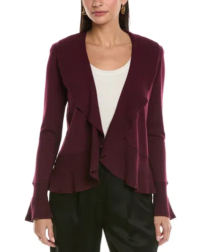 St John Ruffle Cardigan In Purple
