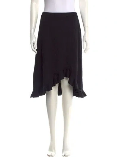 Pre-owned St John Ruffle Embellishment Knee-length Skirt In Black