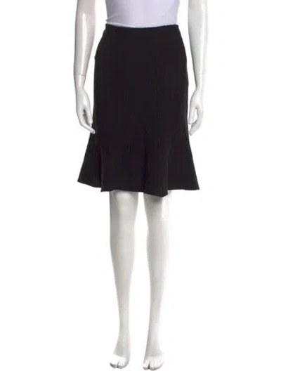 Pre-owned St John Ruffle Embellishment Knee-length Skirt In Black