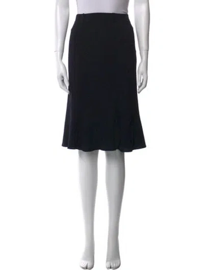 Pre-owned St John Ruffle Embellishment Knee-length Skirt In Black