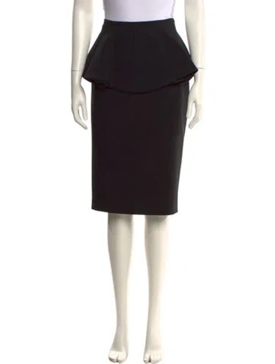 Pre-owned St John Ruffle Embellishment Knee-length Skirt In Black