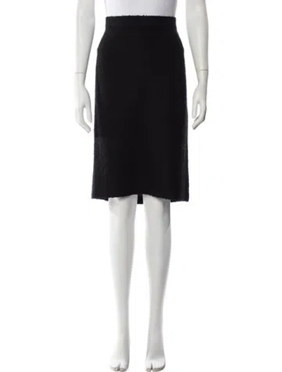 Pre-owned St John Ruffle Embellishment Knee-length Skirt In Black