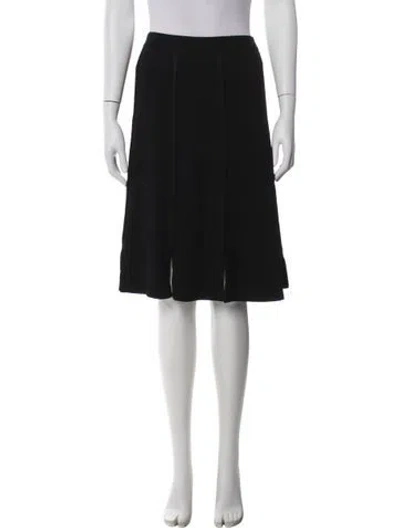 Pre-owned St John Ruffle Embellishment Knee-length Skirt In Black