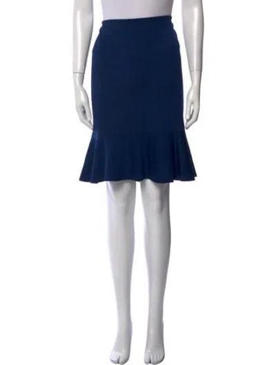 Pre-owned St John Ruffle Embellishment Knee-length Skirt In Blue