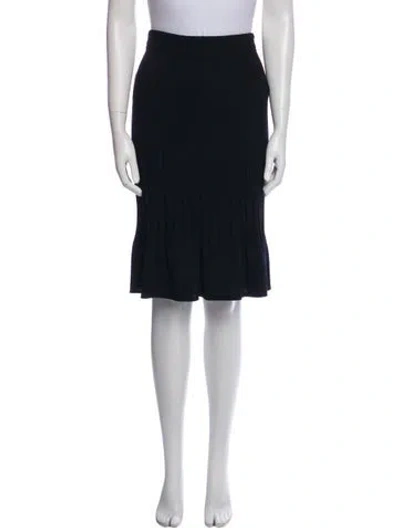 Pre-owned St John Ruffle Embellishment Knee-length Skirt In Blue