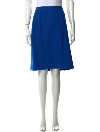 Pre-owned St John Ruffle Embellishment Knee-length Skirt In Blue