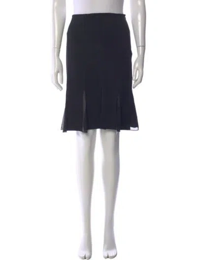 Pre-owned St John Ruffle Embellishment Knee-length Skirt W/ Tags In Black