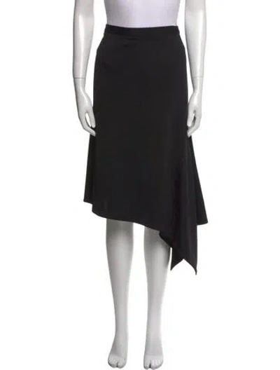 Pre-owned St John Ruffle Embellishment Midi Length Skirt In Black