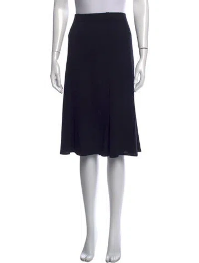 Pre-owned St John Ruffle Embellishment Midi Length Skirt In Blue