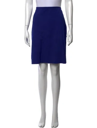 Pre-owned St John Ruffle Embellishment Mini Skirt In Blue