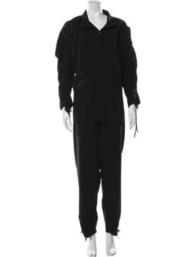 Pre-owned St John Ruffle Embellishment Pant Set In Black