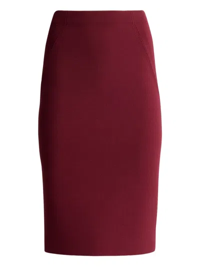 St John Santa Roma Midi Skirt In Burgundy
