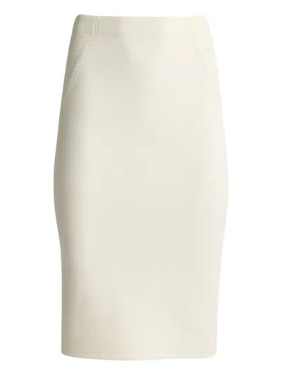 St John Santa Roma Midi Skirt In Neutral
