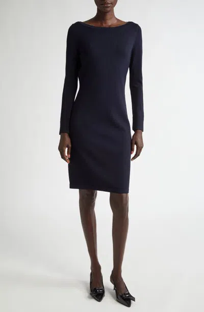 St John St. John Santiago Knit Long Sleeve Sweater Dress In Midn Midnight