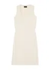 St John Santiago Knit Scoop Neck Dress In Ecru