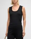 St John Santiago Knit Scoop-neck Tank Top In Black