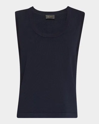 St John Santiago Knit Scoop-neck Tank Top In Blue