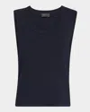 St John Silk Tank Top In Midn