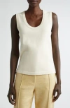 St John Santiago Scoop Neck Sweater In Ecru