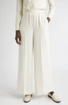St John St. John Satin Back Crepe Wide Leg Pants In White