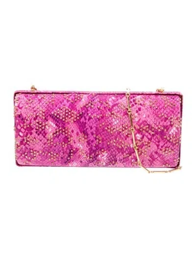 Pre-owned St John Satin Clutch In Pink