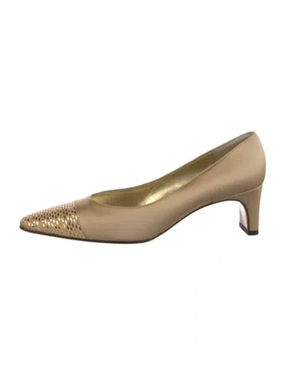 Pre-owned St John Satin Sequin Embellishments Pumps