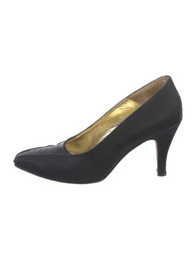 Pre-owned St John Satin Sequin Embellishments Pumps In Blue