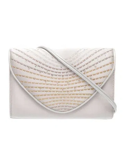 Pre-owned St John Satin Shoulder Bag In Silver